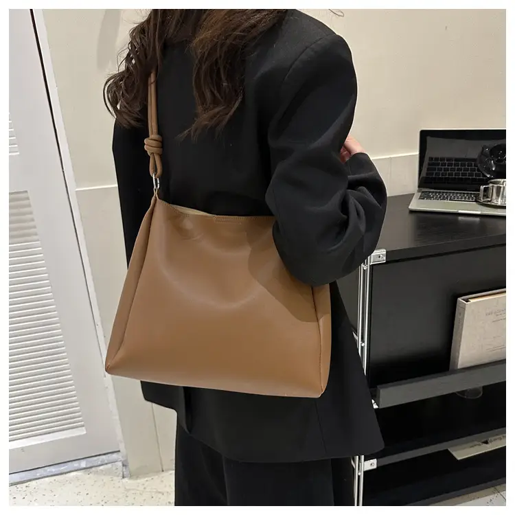 Korean Style Brown Textured Shoulder Bag for Women — feature 29
