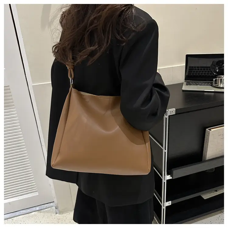 Korean Style Brown Textured Shoulder Bag for Women — feature 30