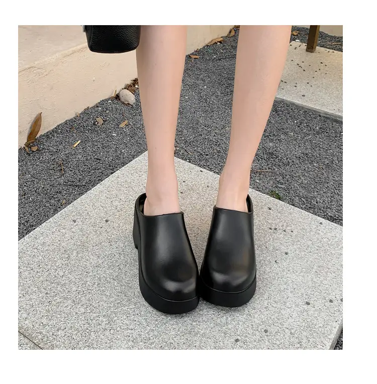 Slippers European and American Ins High Heels Eva Half-Pack Cool High Heels Women's Popular Outdoor Baotou Mule Boots Are Comfortable and Versatile — feature 28