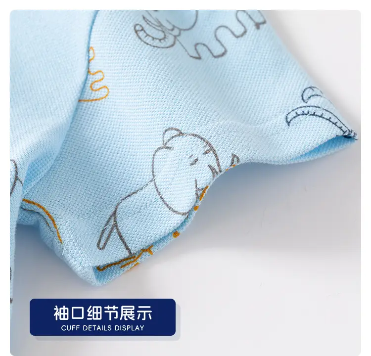 Boys' Cartoon Elephant Polo Shirt Light Blue 2026 — feature 12