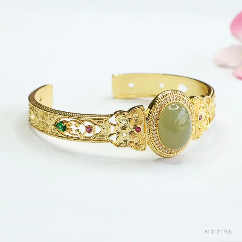 Guan Yu Jade Bracelet Clear Water Material Pigeon Egg Design - Image 3