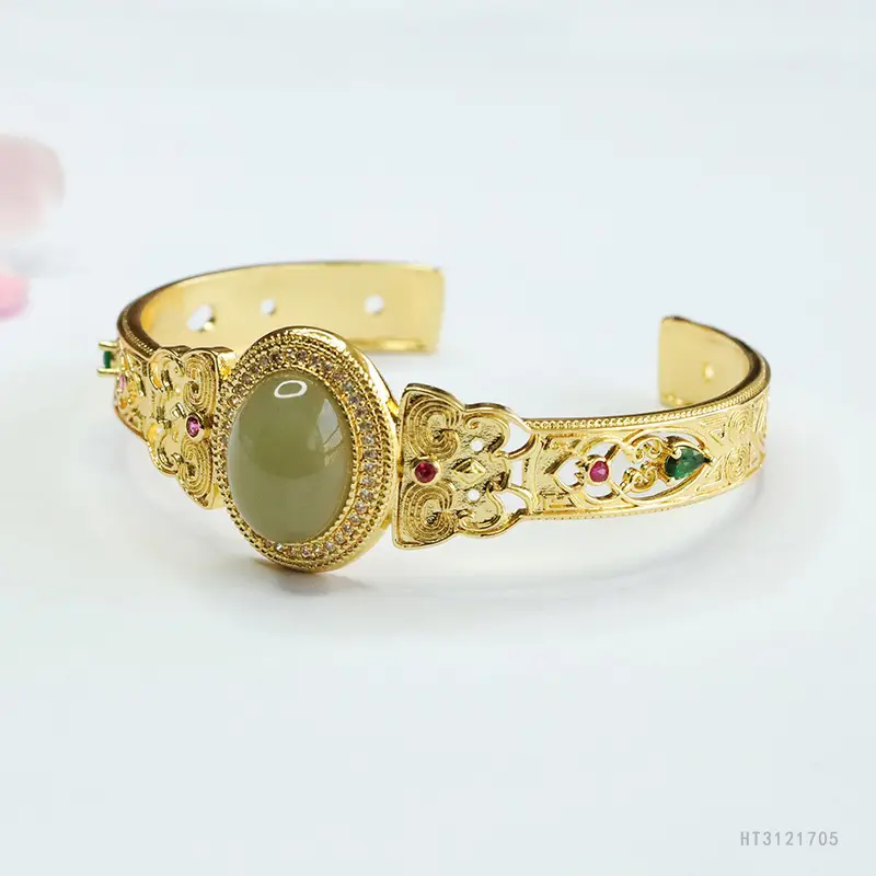 Guan Yu Jade Bracelet Clear Water Material Pigeon Egg Design - Image 4