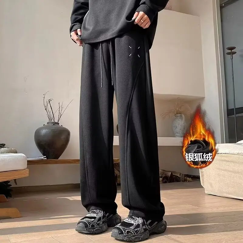 Men Fleece Lined Machete Pants Grey Black Red