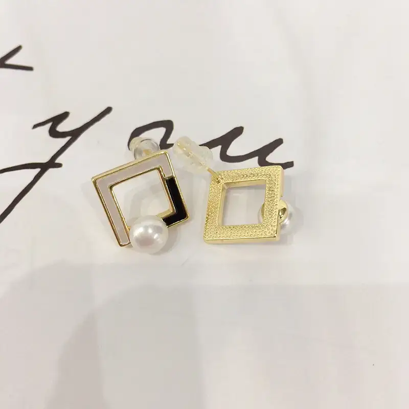 18K Gold-Filled Square Pearl Earrings for Women — feature 5