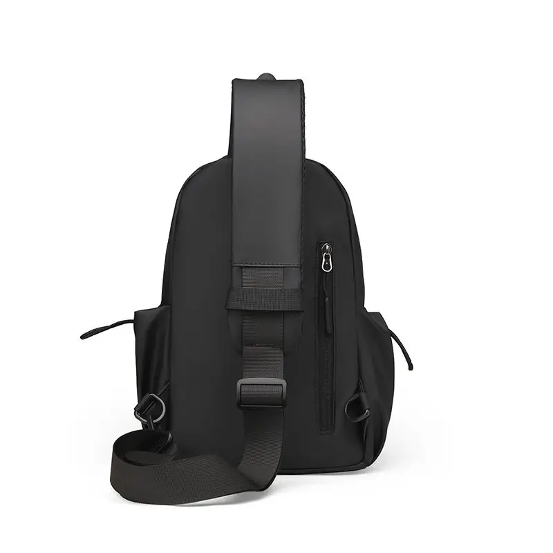 Men's Black Large Shoulder Bag with Mesh Strap - Image 5