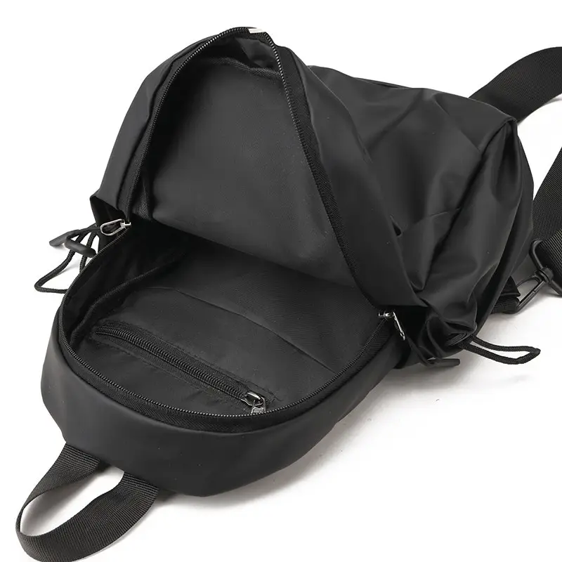 Men's Black Large Shoulder Bag with Mesh Strap - Image 6