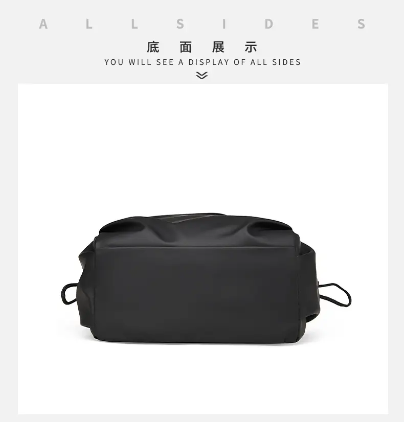 Men's Black Large Shoulder Bag with Mesh Strap — feature 28