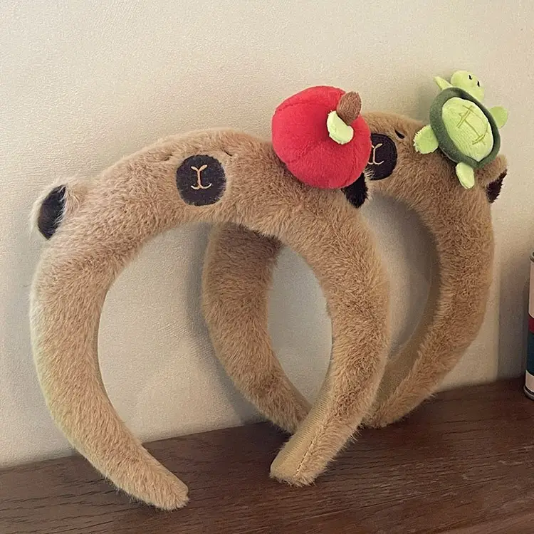 Cute Plush Capybara Headband for Women Autumn Winter - Image 6