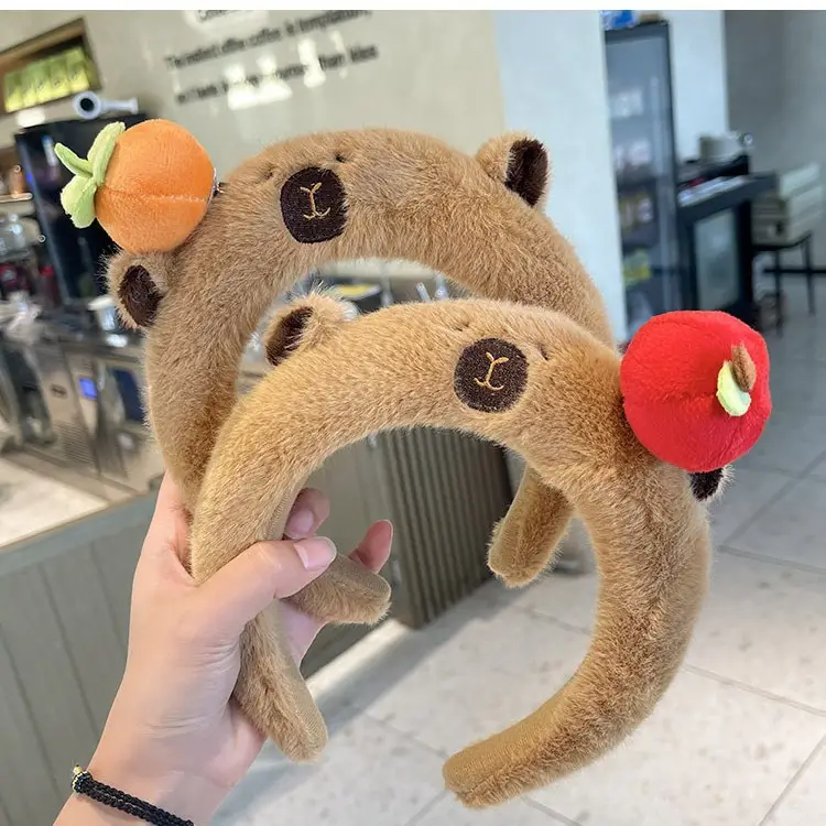 Cute Plush Capybara Headband for Women Autumn Winter - Image 7