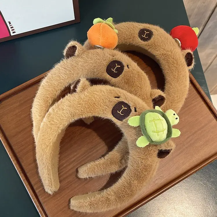 Cute Plush Capybara Headband for Women Autumn Winter - Image 8