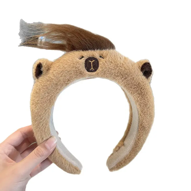 Cute Plush Capybara Headband for Women Autumn Winter - Image 9