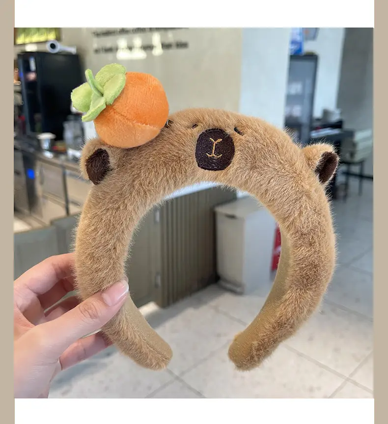 Cute Plush Capybara Headband for Women Autumn Winter — feature 11