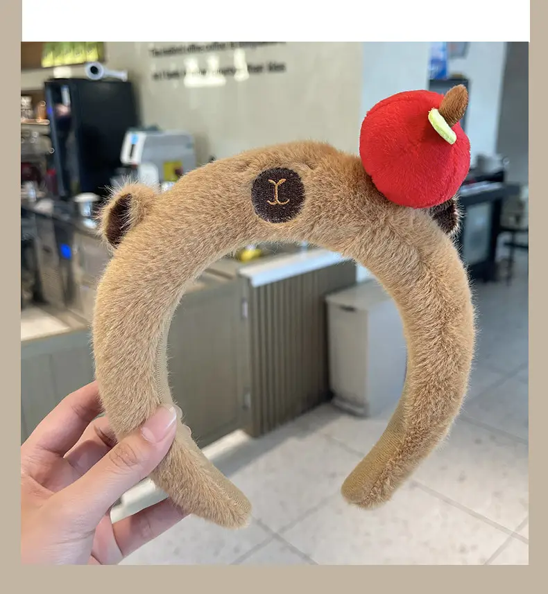 Cute Plush Capybara Headband for Women Autumn Winter — feature 13