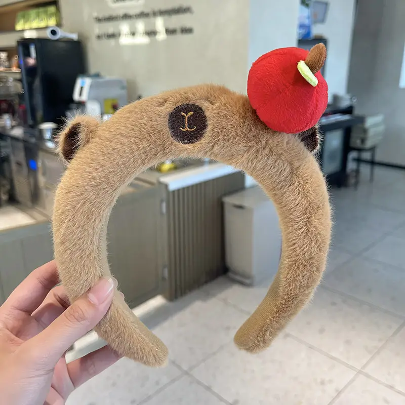 Cute Plush Capybara Headband for Women Autumn Winter - Image 2