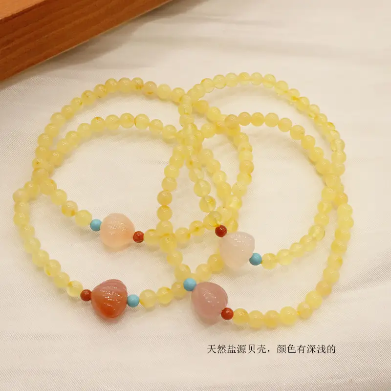 Natural Beeswax Bracelet with Tourmaline Salt Source