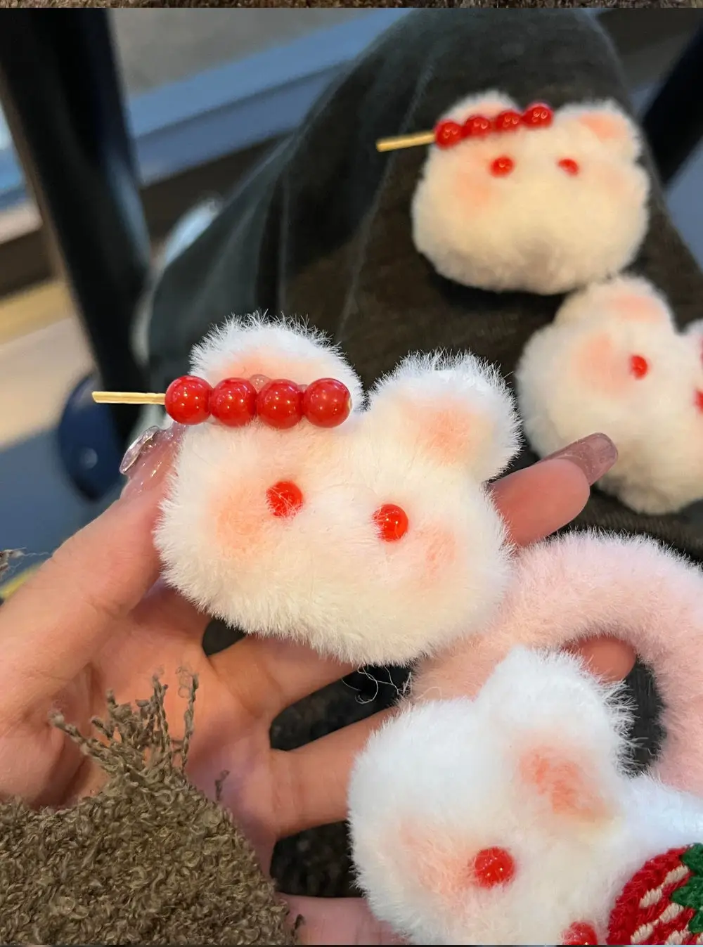 Cute Strawberry Rabbit Hair Rings for Girls — feature 11