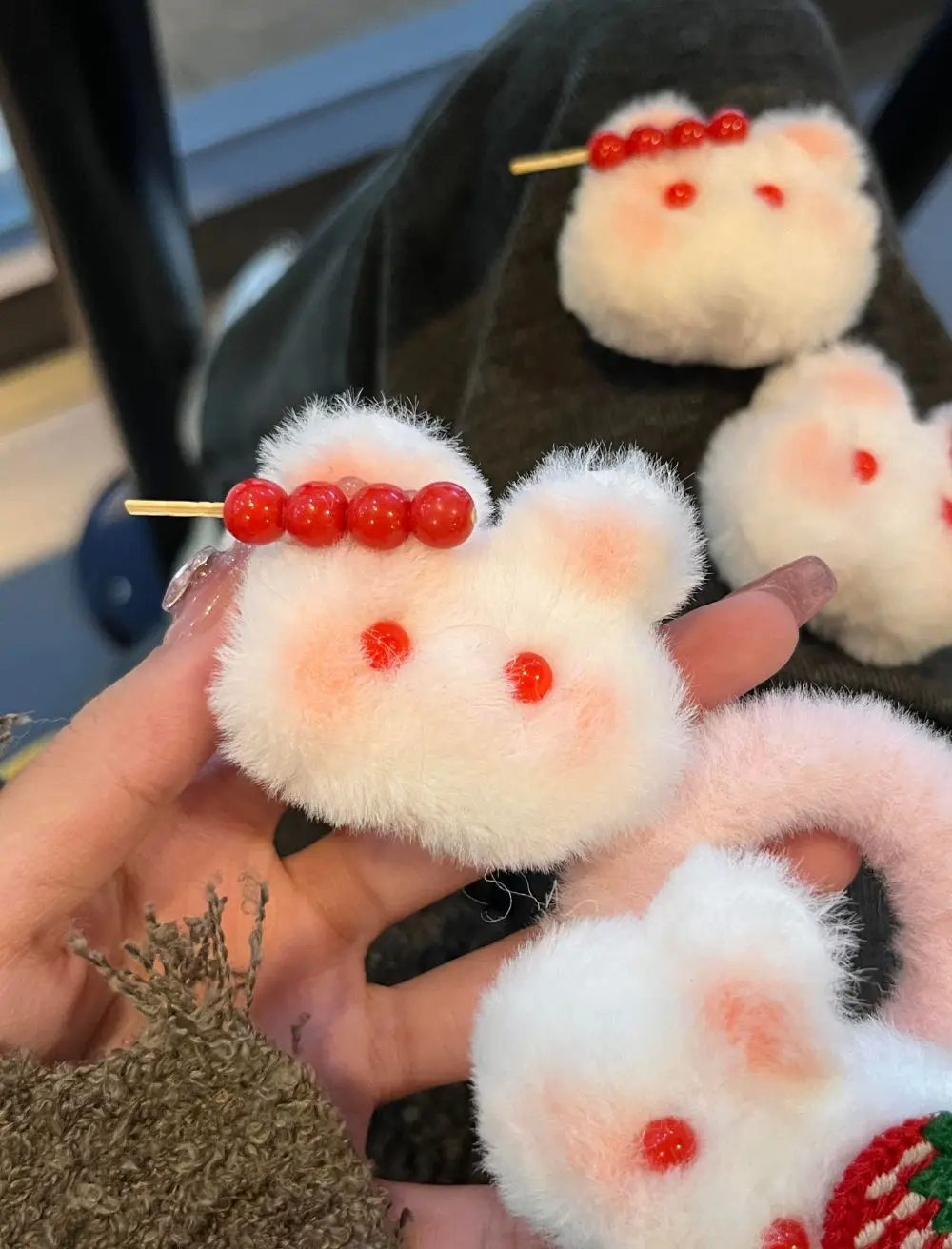 Cute Strawberry Rabbit Hair Rings for Girls — feature 15