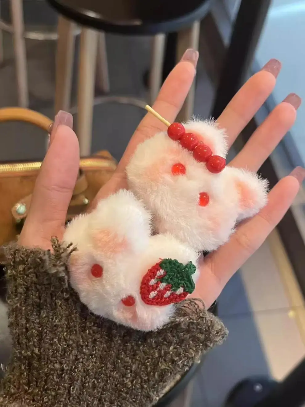 Cute Strawberry Rabbit Hair Rings for Girls — feature 2