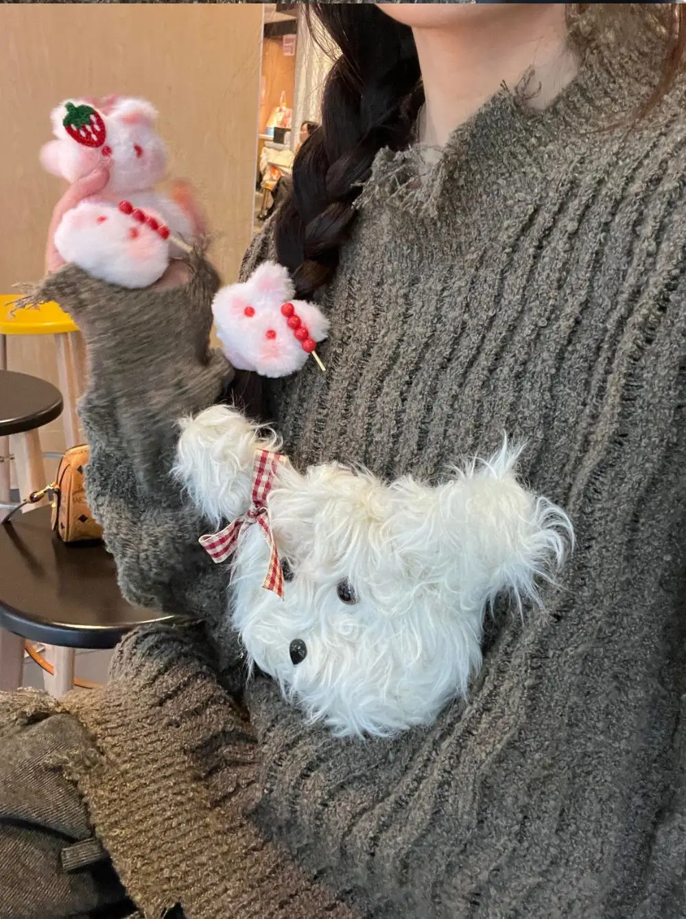 Cute Strawberry Rabbit Hair Rings for Girls — feature 6