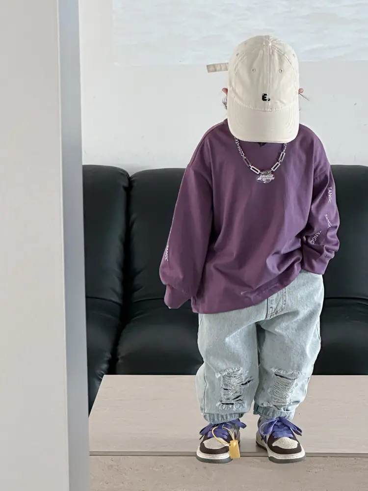 Purple Long Sleeve Kids T-Shirt 2025 - Image 5
