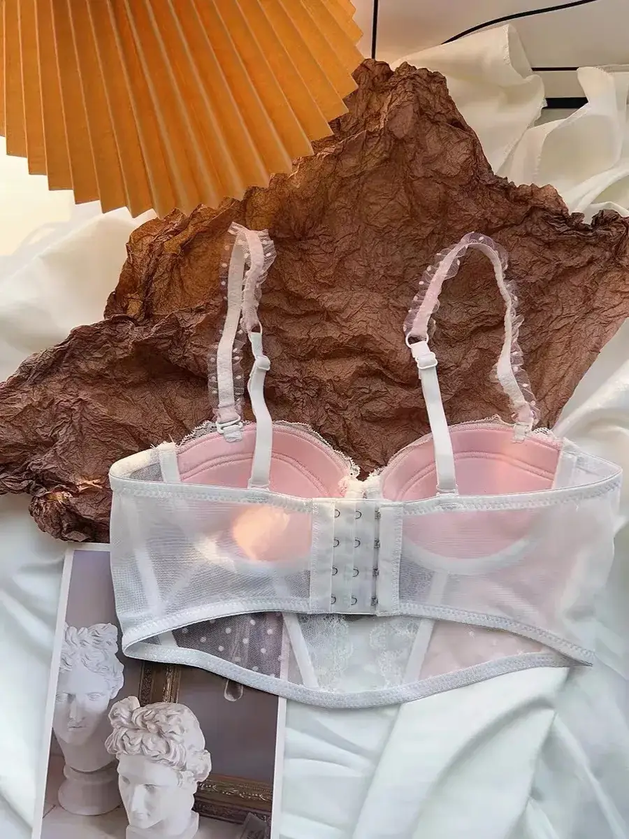 Sweet Lace Push Up Bra with French Lace Edge - Image 5