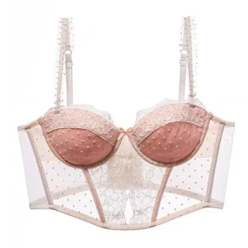 Sweet Lace Push Up Bra with French Lace Edge - Image 6