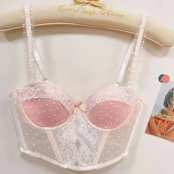 Sweet Lace Push Up Bra with French Lace Edge — feature 12