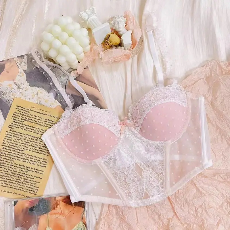 Sweet Lace Push Up Bra with French Lace Edge — feature 9