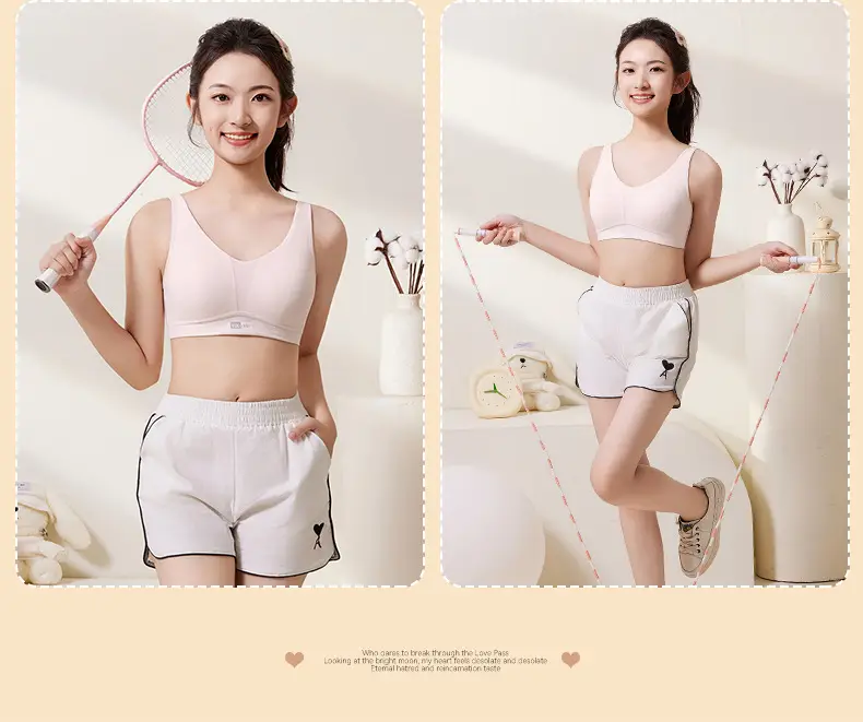 Xiating girl bra sports comfortable vest second-order winter student underwear junior high school and high school students look small — feature 12