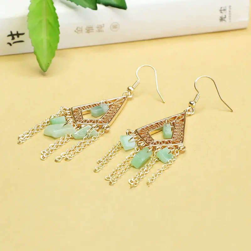 Green Jade Fruit Geometric Earrings for Women — feature 10
