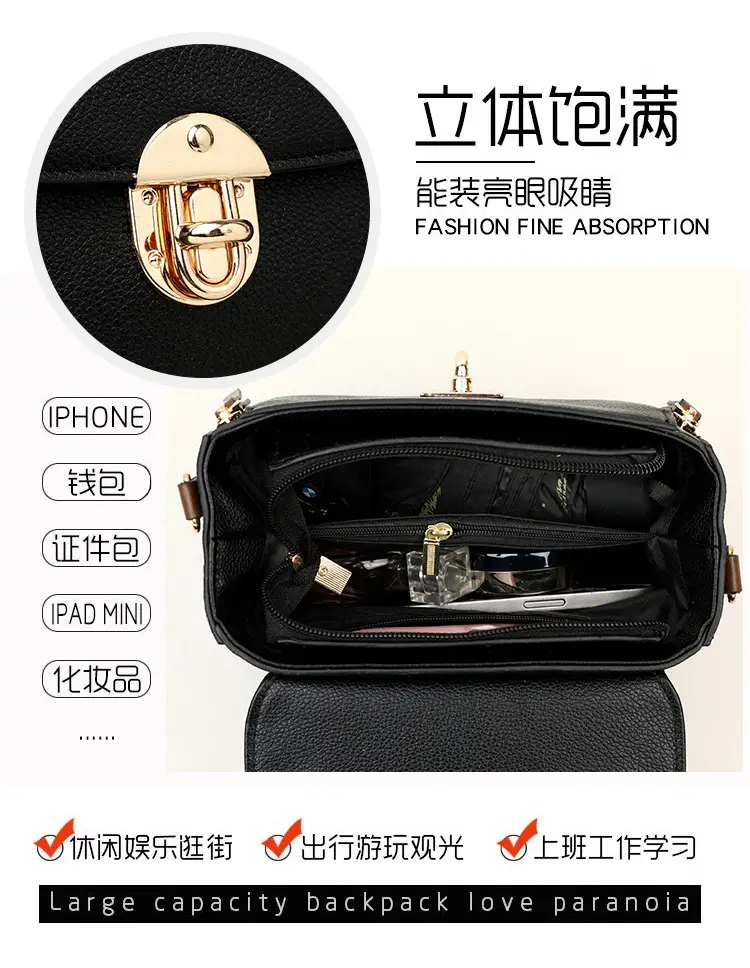 Black Crossbody Bag Women Retro Square 2026 — feature 13