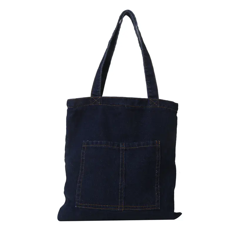 Denim Shoulder Bag Korean Style Women's Canvas Shopping Bag - Image 7