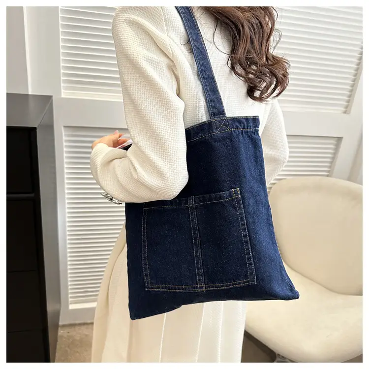 Denim Shoulder Bag Korean Style Women's Canvas Shopping Bag — feature 11