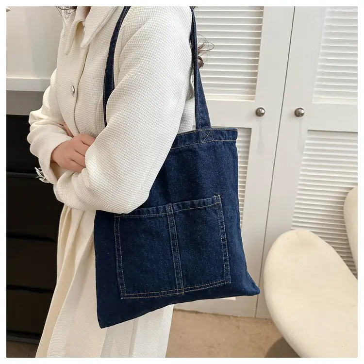 Denim Shoulder Bag Korean Style Women's Canvas Shopping Bag — feature 12