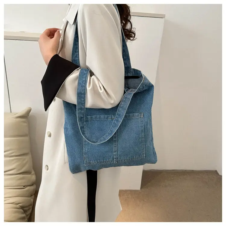 Denim Shoulder Bag Korean Style Women's Canvas Shopping Bag — feature 14