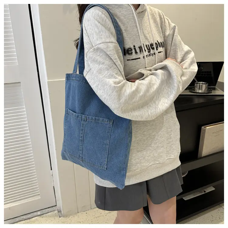 Denim Shoulder Bag Korean Style Women's Canvas Shopping Bag — feature 16