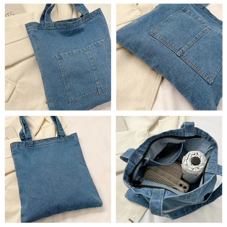 Denim Shoulder Bag Korean Style Women's Canvas Shopping Bag — feature 8