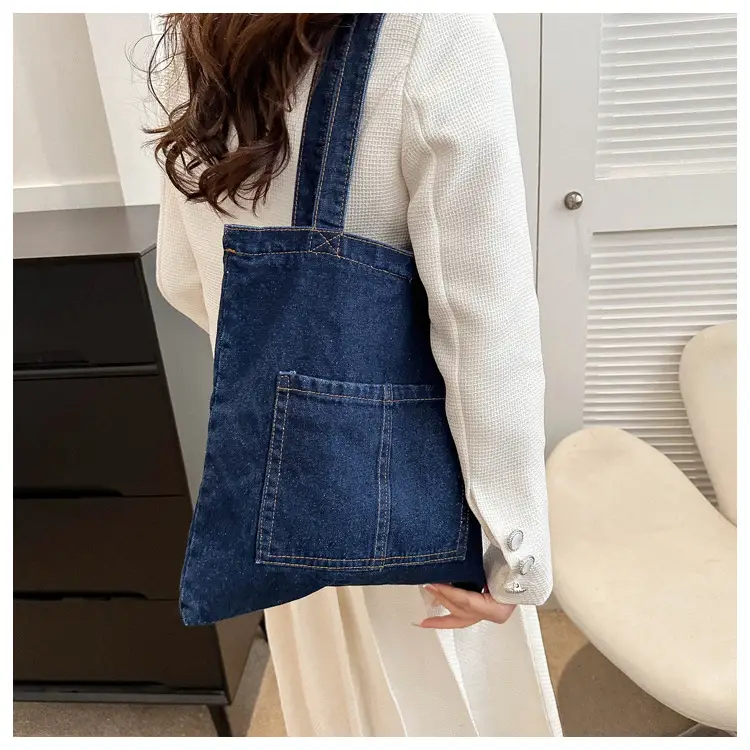 Denim Shoulder Bag Korean Style Women's Canvas Shopping Bag — feature 9
