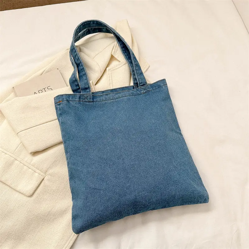 Denim Shoulder Bag Korean Style Women's Canvas Shopping Bag - Image 2