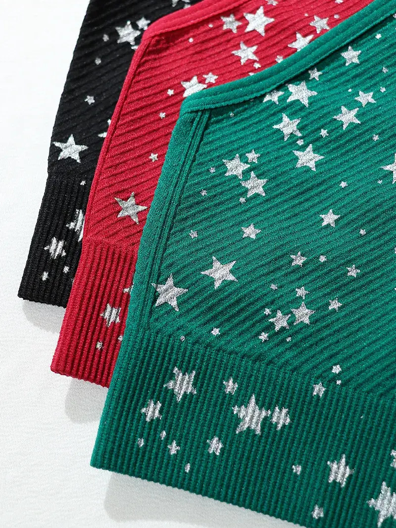 Red Printed Star Seamless Sports Bra for Women — feature 10