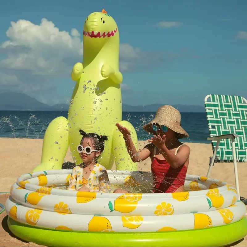 [In stock] cross-border hot selling manufacturer in stock four-ring inflatable lemon pool outdoor inflatable thickened swimming pool