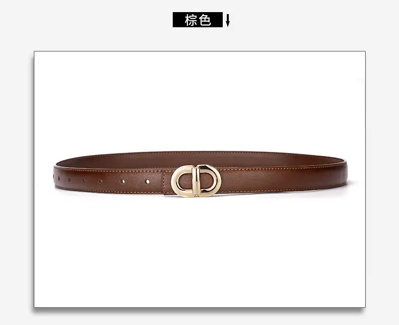 Fashion Belt with Plate Buckle for Girls Brown Black — feature 17