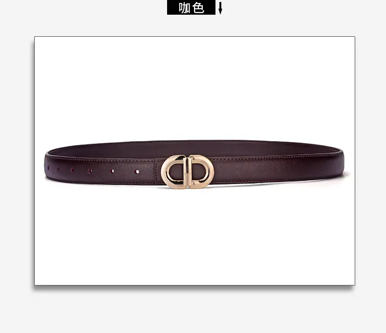 Fashion Belt with Plate Buckle for Girls Brown Black — feature 20