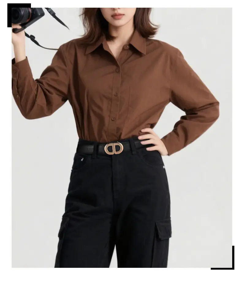 Fashion Belt with Plate Buckle for Girls Brown Black — feature 7