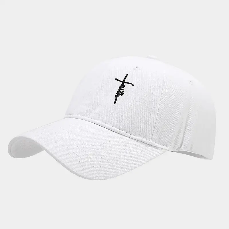 Men Women Embroidered Baseball Cap White - Image 2