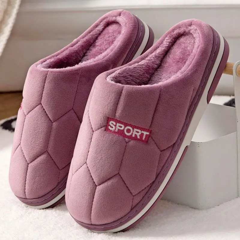 Autumn and Winter Home cotton slippers men's home indoor thermal non-slip soft bottom couple slippers men's winter extra large size