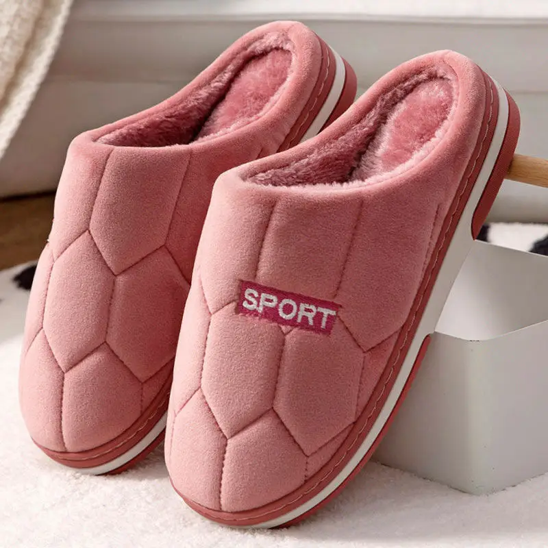 Autumn and Winter Home cotton slippers men's home indoor thermal non-slip soft bottom couple slippers men's winter extra large size