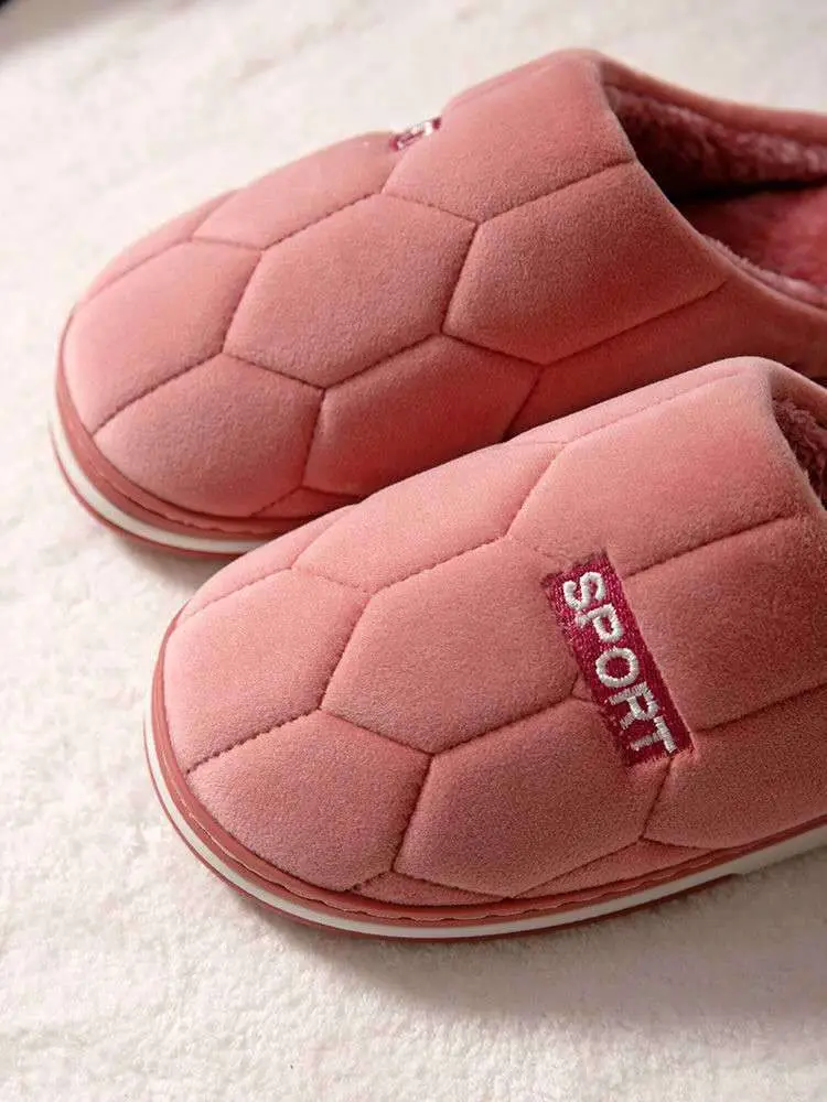 Autumn and Winter Home cotton slippers men's home indoor thermal non-slip soft bottom couple slippers men's winter extra large size — feature 5