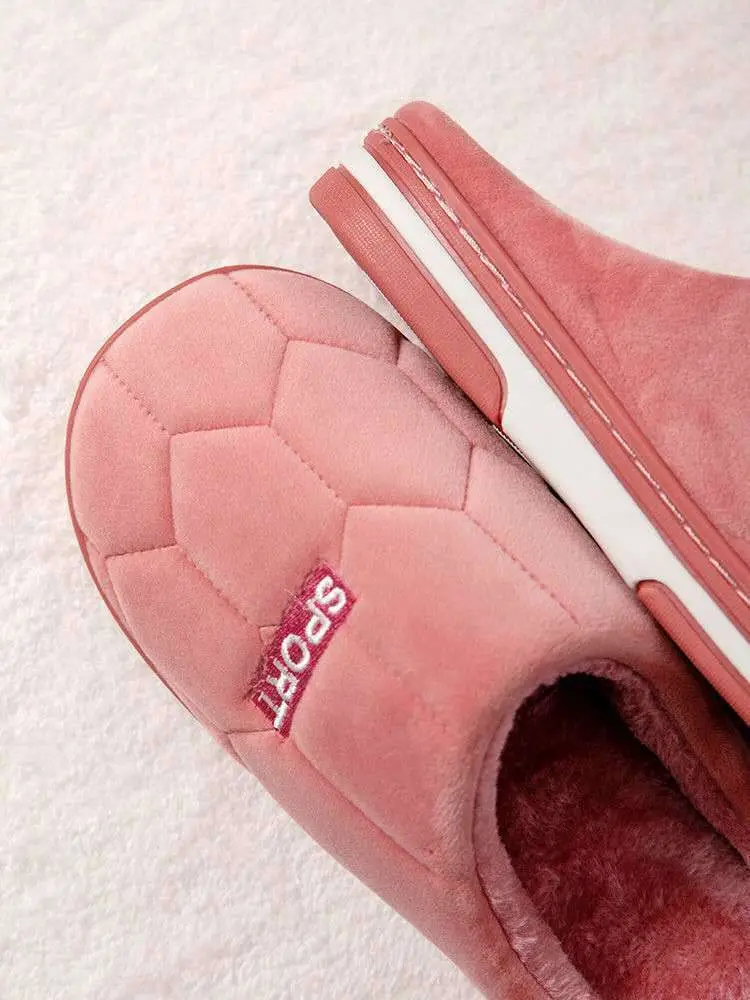 Autumn and Winter Home cotton slippers men's home indoor thermal non-slip soft bottom couple slippers men's winter extra large size — feature 6