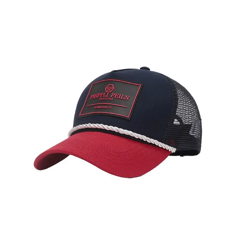 Men's Mesh Baseball Cap SPF50+ Red Black UV Protection - Image 3